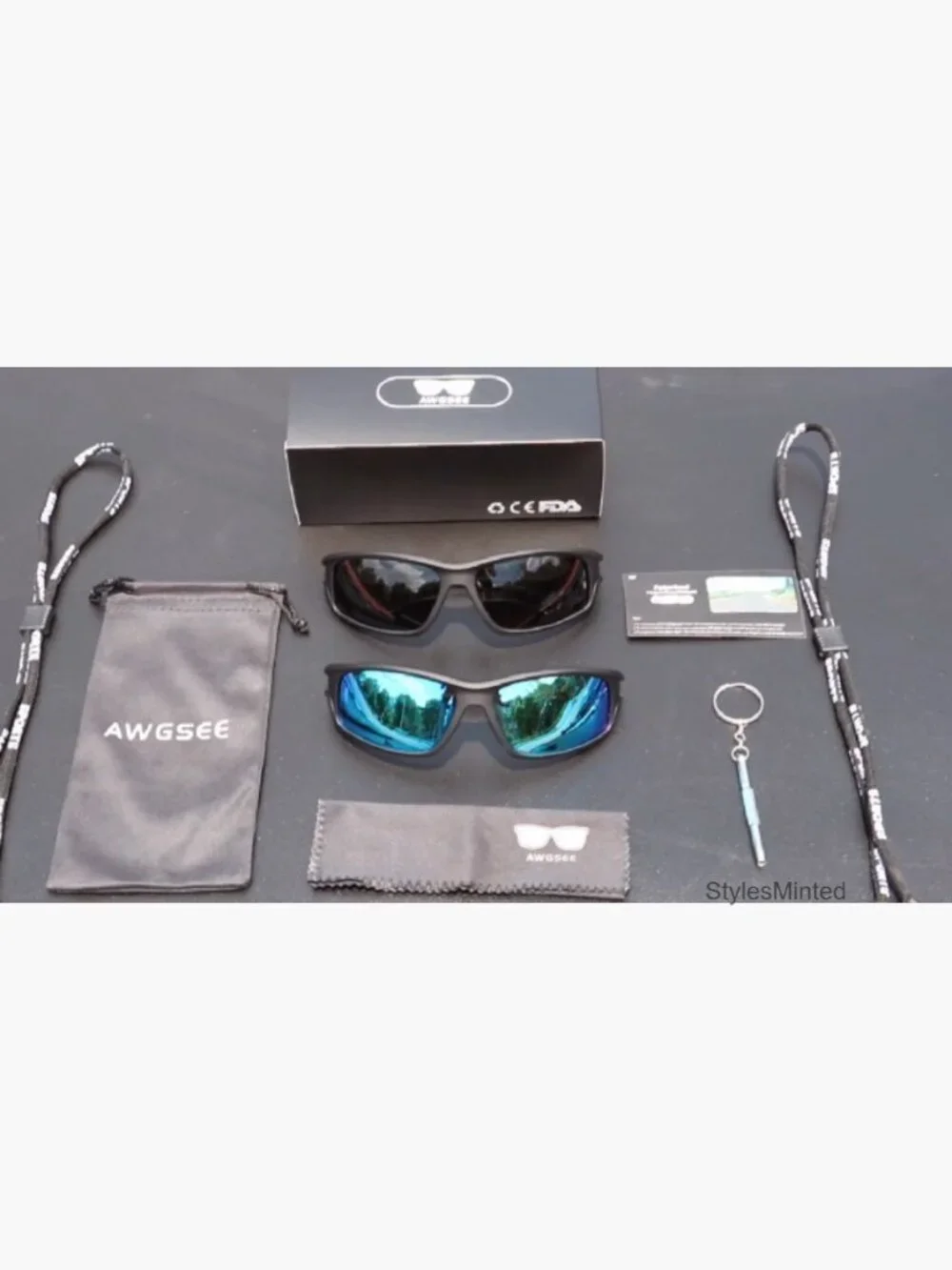 Polarized Sports Sunglasses 100% UV Protection Wrap Around Unbreakable Men